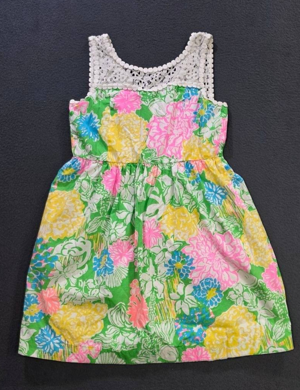 Lilly Pulitzer Girls Floral Shift Dress 14 Lightweight Bright Cheerful A010204